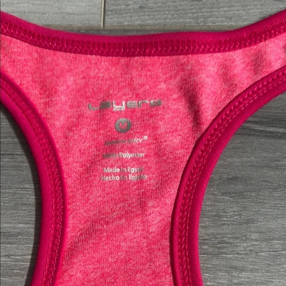 Layer 8 Bright Pink Racerback Tank Top - Picture 2 of 3